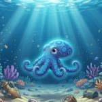 A Little Blue Octopus Found In The Big Blue Ocean